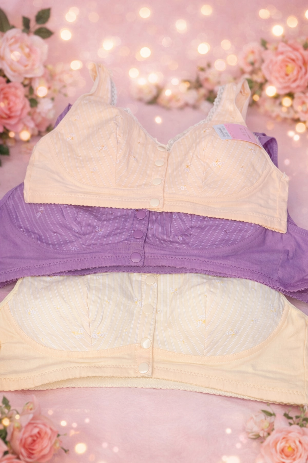 Front Open Button Padded Bra