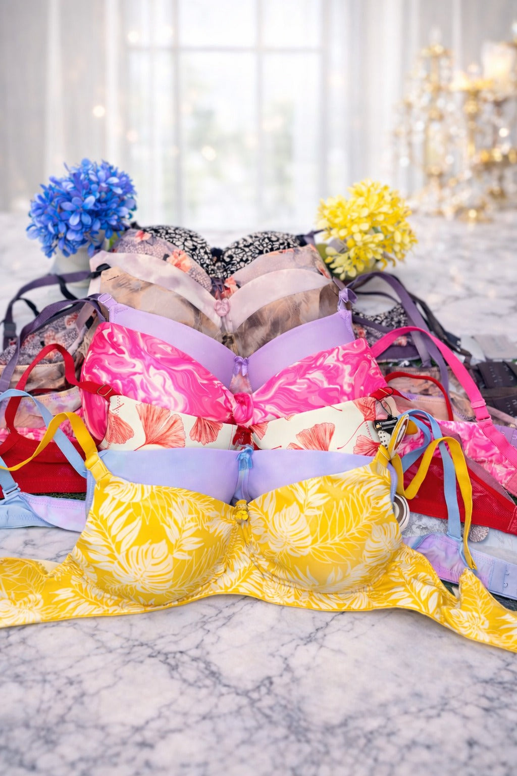 Imported Printed Padded Bra with Box