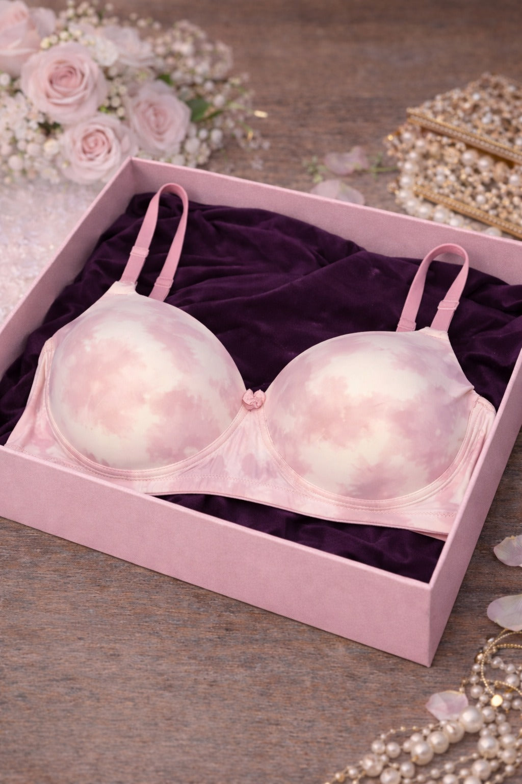 Imported Printed Padded Bra with Box