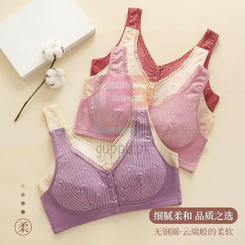 Front Open Button Padded Bra